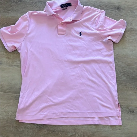 Ralph Lauren Light Pink Polo with Navy Logo - Picture 4 of 5